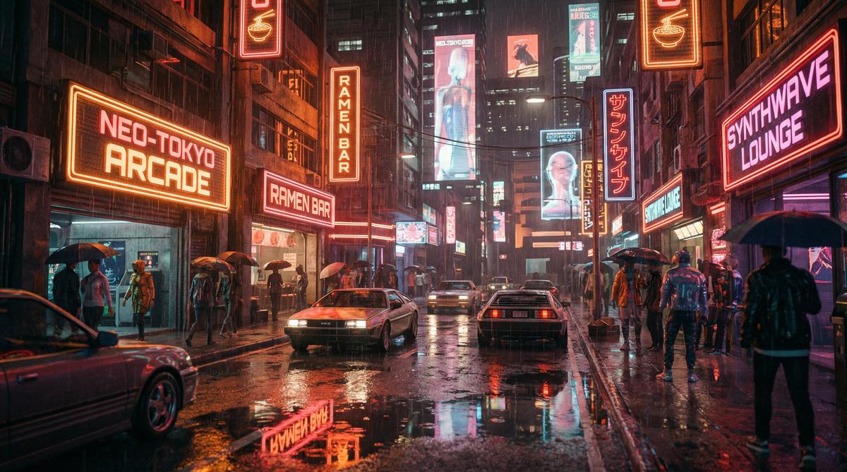 抖音风霓虹都市夜景视频